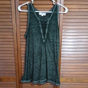Elegant Dark Green Tank Top